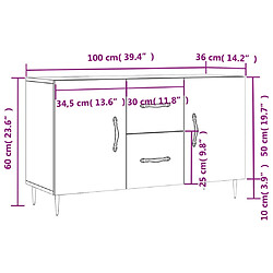 vidaXL Buffet noir 100x36x60 cm bois d'ingénierie pas cher