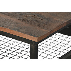 Pegane Table basse, table de salon en bois naturel et métal coloris noir - longueur 147 x profondeur 48 x Hauteur 76 cm pas cher