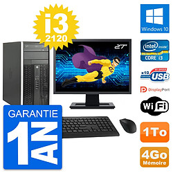 PC Tour HP Pro 6300 CMT Ecran 27" i3-2120 RAM 4Go Disque Dur 1To Windows 10 Wifi · Occasion 