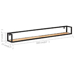 vidaXL Étagères murales 2 pcs 160 cm Bois d'acacia massif pas cher