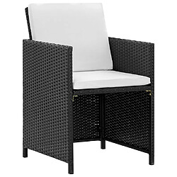 Avis Maison Chic Salon de jardin encastrable 9 pcs et coussins - Ensemble table et chaises d'extérieur - Salon/Mobilier de jardin classique Résine tressée Noir -MN91000