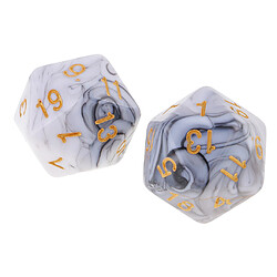 Acheter 10 Pcs 20 Faces Dés D20 Polyédrique Dés Pour Donjons Et Dragons Jeux De Table Blanc Gris