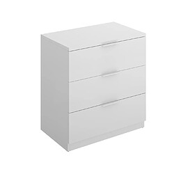 Acheter Pegane Table de chevet, table de nuit en bois avec 3 tiroirs coloris blanc - Longueur 50 x Profondeur 34 x Hauteur 58 cm