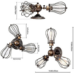 Acheter Universal Lampe vin plafond douille réglable industrie chelier fil cage lampe demi-rinçage