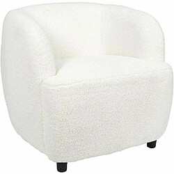 The Home Deco Factory Fauteuil en polyester bouclette blanc Kim.