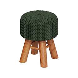 Acheter Rendez Vous Deco Petit tabouret tricot Lisa vert kaki