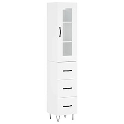 vidaXL Buffet haut Blanc 34,5x34x180 cm Bois d'ingénierie