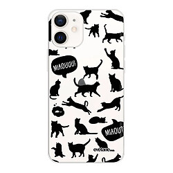 Coque iPhone 12 mini souple transparente Miaou Motif Ecriture Tendance Evetane