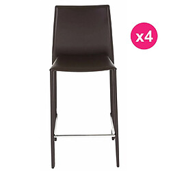 Lot de 4 Chaises Plan de Travail Chocolat KosyForm