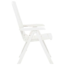 Acheter Maison Chic Lot de 2 Chaises inclinables de jardin - Fauteuil d'extérieur Plastique Blanc -MN17119