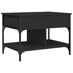 ComfortXL Table Basse Noir 70x50x50 Cm Bois D'ingénierie Et Métal 