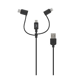 T'Nb Câble USB avec connecteurs Lightning + micro USB + type C