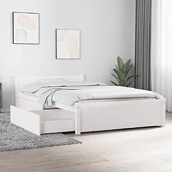 vidaXL Cadre de lit sans matelas avec tiroirs blanc 90x200 cm