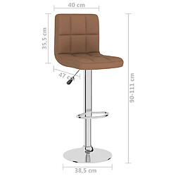 vidaXL Tabouret de bar Marron Tissu pas cher