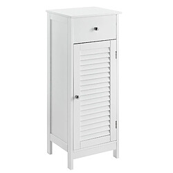 Helloshop26 Armoire de salle de bain meuble haute meuble de salle de bain rangement stockage 87 x 30 x 30 cm MDF laqué blanc 03_0000783