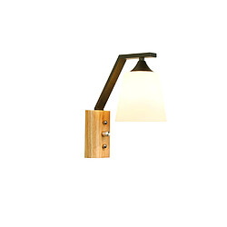 Universal Lampe de chevet en bois simple en bois simple, lampe murale en intérieur de la lampe murale murale murale Lampe de chevet en bois simple à la chambre en bois, lampe murale noire murale murale murale murale, lampe d'allée, lampe de verre d'artisanat E27 sans ampoule