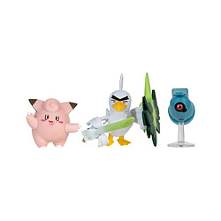 Jazwares Pokémon - Pack 3 figurines Battle Figure Set Mélofée, Terhal, Palarticho 5 cm 