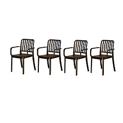 Lot de 4 Chaises PALOMA Noire - CEZARE