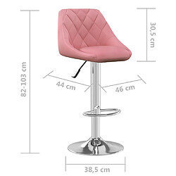 vidaXL Tabouret de bar Rose Velours pas cher