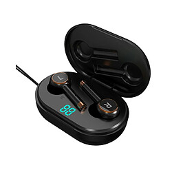 LUUCOZK Écouteurs intra-auriculaires sans fil 5.0 Smart-touch L2-TWS - Écouteurs compatibles Bluetooth - Noir 