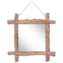 vidaXL Miroir à bûches Naturel 70x70 cm bois de teck recyclé 