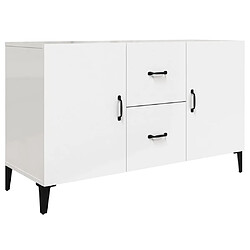 Maison Chic Buffet,Meuble de Rangement,commode pour salon,Cuisine blanc brillant 100x36x60 cm bois d'ingénierie -MN44731