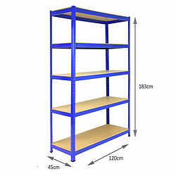 Acheter Monstershop Rayonnage Bleu T-Rax de 120cm x 45cm x 180cm, en Acier et Sans Boulons