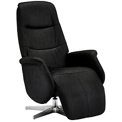 Avis FURNHOUSE Fauteuil relax pivotant en tissu noir