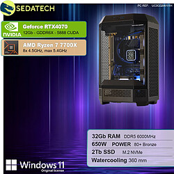 Sedatech PC Gamer Pro V360 • AMD Ryzen 7 7700X • RTX4070 • 32Go DDR5 • 2To SSD M.2 • Windows 11