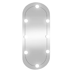 Maison Chic Miroir mural avec lumières LED | Miroir Décoration pour Maison Salle de Bain 35x80 cm verre ovale -GKD23964