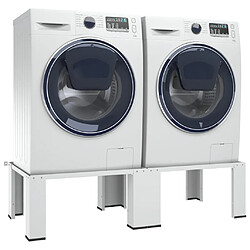 vidaXL Socle double pour lave-linge et sèche-linge Blanc