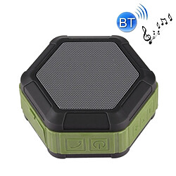 Wewoo Enceinte Bluetooth étanche vert armée Portable haut-parleur stéréo à la vie, avec MIC intégré et crochet, Appels mains-libres de carte TF FM, Distance: 10m 