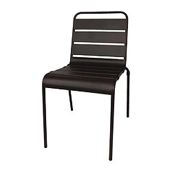 Acheter Chaise à Lattes en Acier Noire - Lot de 4 - Bolero