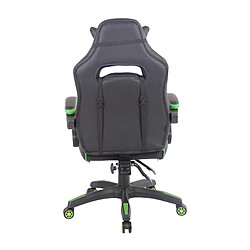 Decoshop26 Chaise de bureau fauteuil gaming avec repose-pieds téléscopique en synthétique noir et vert BUR10624