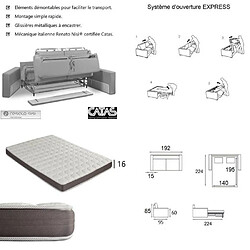 Inside 75 Canapé convertible express MIDNIGHT 140cm matelas 16cm velours Côtelé beige pas cher