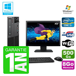 PC Lenovo M91p SFF Intel I3-2120 8Go Disque 500Go Graveur Wifi W7 Ecran 19" - Occasion