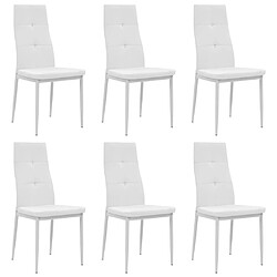 vidaXL Chaises à manger lot de 6 blanc similicuir 