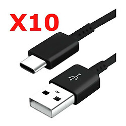 Little Boutik X10 Cable USB Type C Chargeur Noir pour Samsung Galaxy A8 S9 S9Plus Noir X10 Couleur