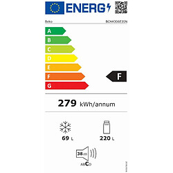 Avis Réfrigérateur combiné intégrable à glissière 289l - bcha306e3sn - BEKO