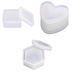 3x Silicone Résine Moule époxy Moulage Moule Bricolage Boîte De Rangement Bijoux Moule