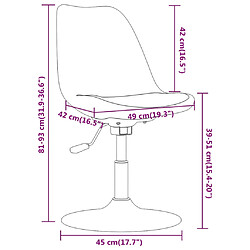 vidaXL Chaises pivotantes à manger lot de 4 Crème Tissu pas cher