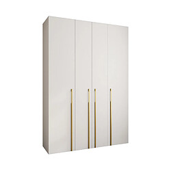 Abiks Meble Armoire à portes battantes Como 3 245,5/170/40 4 portes (blanc/doré) 