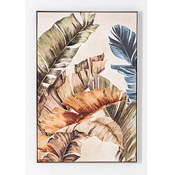 Pegane Tableau peinture à l'huile sur toile,peinte murale avec cadre en bois noir - Longueur 80 x Profondeur 3.5 x Hauteur 120 cm