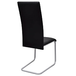 Maison Chic Lot de 6 Chaises à manger cantilever,Chaises de cuisine style scandinave - noir similicuir -MN63537 pas cher