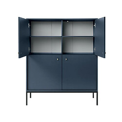 Vente-Unique Buffet haut - 4 portes - Bleu - BOGDAN pas cher