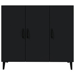 Maison Chic Buffet,Meuble de Rangement,commode pour salon,Cuisine noir 90x34x80 cm bois d'ingénierie -MN93935 pas cher