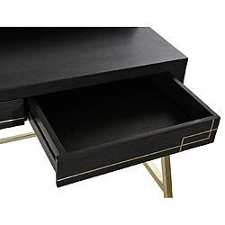 Avis Pegane Bureau en bois de manguier noir et métal coloris doré - Longueur 125 x Hauteur 93.5 x Profondeur 74 cm