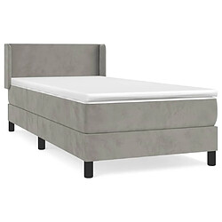 Maison Chic Lit adulte- Lit + matelas,Sommier à lattes de lit et matelas Gris clair 80x200 cm Velours -GKD38795