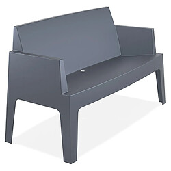 Alterego Banc de jardin 'PLEMO XL' gris foncé en matière plastique PLEMO XL