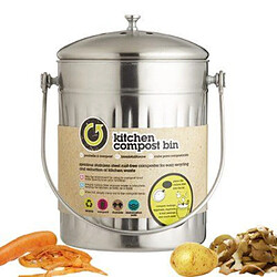 Kitchen Craft Compost Bin, Stainless Steel, 5 Litres